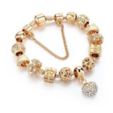 Pulsera Brazalete Pandoras Charms Dije Corazon Cristales