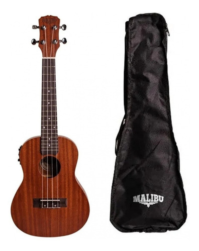 Ukulele Malibu Concert Elétrico Sapele 23 Se Cordas Aquila 