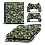 Skin Ps4 Fat Adesivo Película Playstation 4 Green Militar