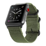 Pulseira Em Nylon Militar Para Apple Watch Preta Ou Verde