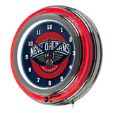 Nba New Orleans Pelicans - Reloj De Neón De Doble Anillo Cro