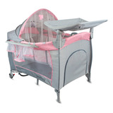 Cuna Corral Bebé Traveler Bebesit 6044bk - 6044p Color Rosa