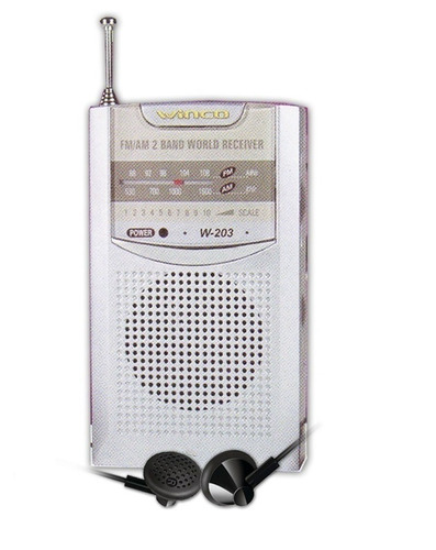 Radio Portatil Am Fm Winco W-203 Parlante Con Auriculares To