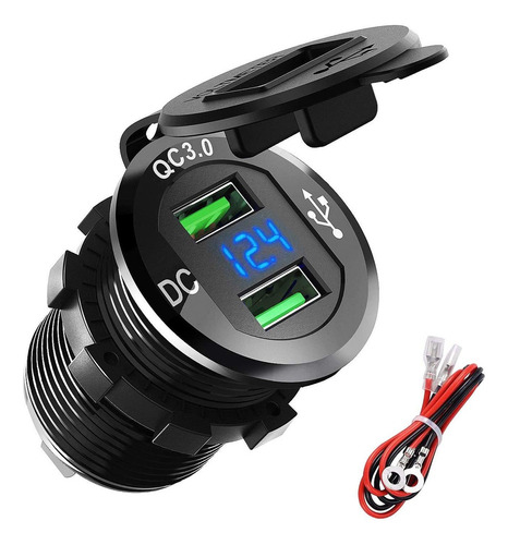 .. Enchufe Cargador Usb Quick Charge 3.0 Para Motocicleta