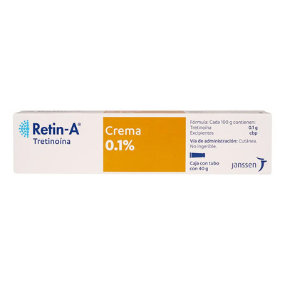 Tretinoína Janssen Crema 0.1% para Acné Arrugas Noche 45g | Envío gratis