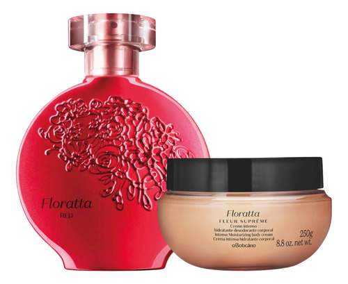 Combo Presente Feminino Floratta Red Desodorante Colônia 75ml + Creme Intenso Desodorante Hidratante Corporal Floratta Fleur Suprême 250g O Boticário