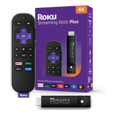 Roku Streaming Stick Plus 4k Com Controle Por Voz Cor Preto Tipo De Controle Remoto De Voz | Frete grátis