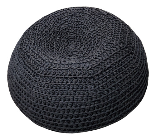 Puff Negro Tejido Sintético 80cm, Suave, Cómodo Y Resistente