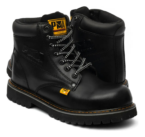 Bota Pma C\u002Fcasquillo 100% Piel Napa Cosidas Industriales Neg | Envío gratis