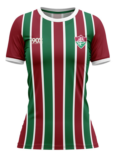 Camiseta Fluminense Attract Feminino - Vinho E Verde