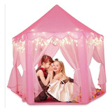 Barraca Infantil Rosa Cabana Tenda Iluminada Fio Luz Led