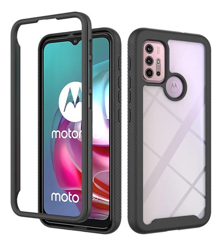 Funda 2 En 1 Uso Rudo Para Modelos Motorola Transparente