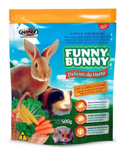 Funny Bunny Ração Roedores Delícias Da Horta 500g