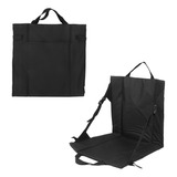 Silla De Playa Con Cojín Plegable Negro, Portátil, Ligera