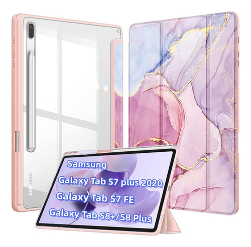 Funda Para Samsung Galaxy Tab S8 Plus/s7 Fe 12.4 Tablet Rosa
