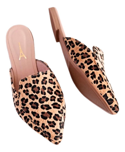 Sapatilha Mule Nobuck Animal Print