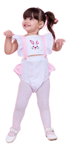 Romper Body Fantasia Infantil Coelhinho Páscoa Roupa Coelho 