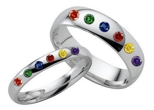 Anillos Gemas Infinito Plata .925 4mm Y 5mm Marvel Pareja