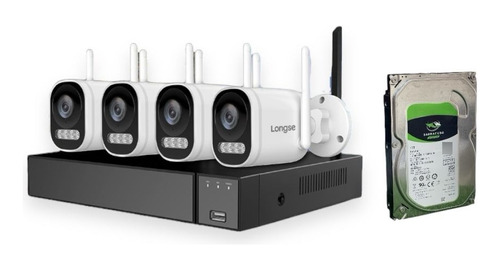 Kit Camaras Wifi 4ch Full Color 5mp + Audio Longse +1tb Hdd