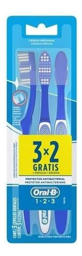 Escova Dental Média Oral-b 1-2-3 Leve 3 Pague 2 Unidades