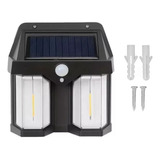 Farol Solar Luz Cálida Lámpara Doble Con Sensor Movimiento