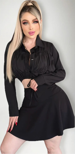 Hermosa Falda De Temporada Con Su Croptop