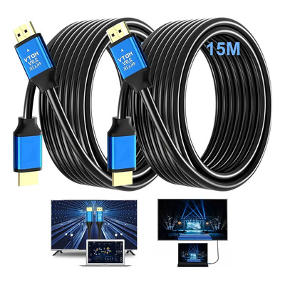 2 Piezas Cable Hdmi 15 Metros 4k 60hz Blindado Uso Rudo Alta Calidad Ordenador Compatible Decodificador Smart Box Ps4\u002F5 Monitor Proyector Tv De Alta Calidad | Meses sin interés