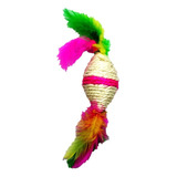 Juguete Gato Caramelo Plumas 7.5cm Cuerda Fancy Pets Color Rosa