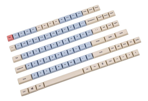 87 Teclas Mecanicas Crema Celeste Para Teclado Mx