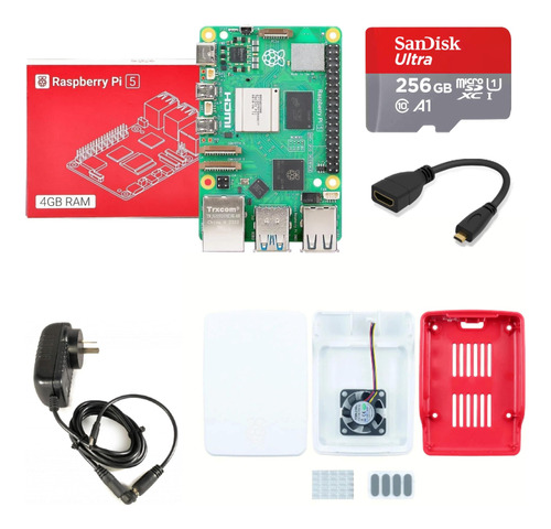 Kit Completo Raspberry Pi 5 4gb Gabinete Oficial 256gb Fan