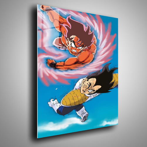 Cuadro Metalico Goku Vs Vegeta Dragon Ball Z Arte 40x60cm