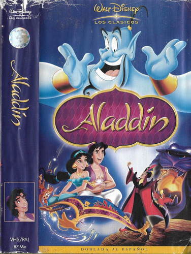 Aladdin Vhs Walt Disney Dibujos Animados Español Latino 1992