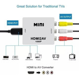 Mini Adaptador Conversor Hdmi Para Rca 2av,rca Vga Para Hdmi