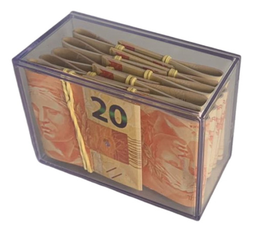 Caixa Decorativa Box Do Milhão 100 Notas Dinheiro 20 Reais