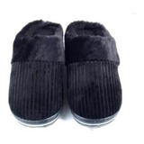 Pantufla De Hombre Con Peluche Suave Y Plantilla De Goma