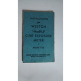 Antiguo Manual Weston Master 2 Cine Exposure Meter Fotometro