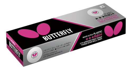 Butterfly R40+ Table Tennis Balls - 40mm White Ping Pong  Aa