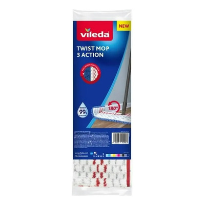 Vileda Twist Mop 3 Action Repuesto Atrapa Polvo Y Trapea Azul | Envío gratis