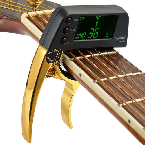 Capo Traste De Guitarra De Acero Plástico 2-in-1 Dorado