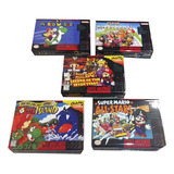 5 Cajas Custom Snes De Super Mario (son Solo Las Cajas)