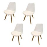 Interimobel: 4 Sillas Eames Wood Minimalista Vintage / Capri Color De La Estructura De La Silla Blanco