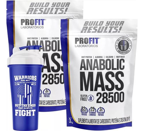 2x Hipercalórico - Anabolic Mass 3kg (6kg) + Coq - Profit