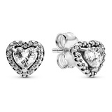 Aretes Pandora Pendientes Corazón Elevado Plata Ale 925