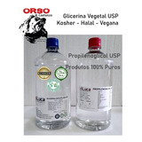 Glicerina Bidestilada Usp Kosher 1l + Propileno Usp 500ml