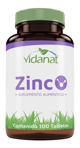 Suplemento En Tabletas Vidanat Zinc En Frasco 100 Un