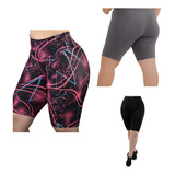 Kit 3 Bermudas Academia Shorts Legging Plu Size 3 Cores