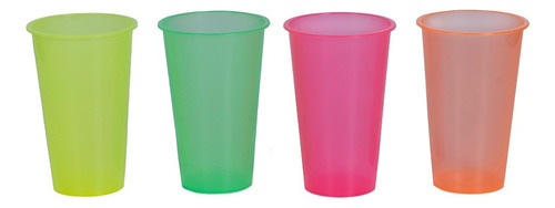 50 Vasos Reutilizable 500ml Plástico Colores Flour 