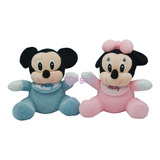 Mickey Y Minnie Bebes Pequeños Pareja Peluches 27cm