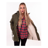 Campera Mujer Talles Grandes Especiales Parka Con Corderito