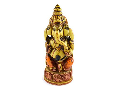 Figurilla De Resina Pintada A Mano De Lord Ganesha